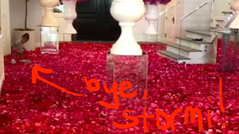 Illustration for article titled Hell Is This Rose Petal Mess Travis Scott ‘Gifted’ Kylie Jenner for Her 22nd Birthday